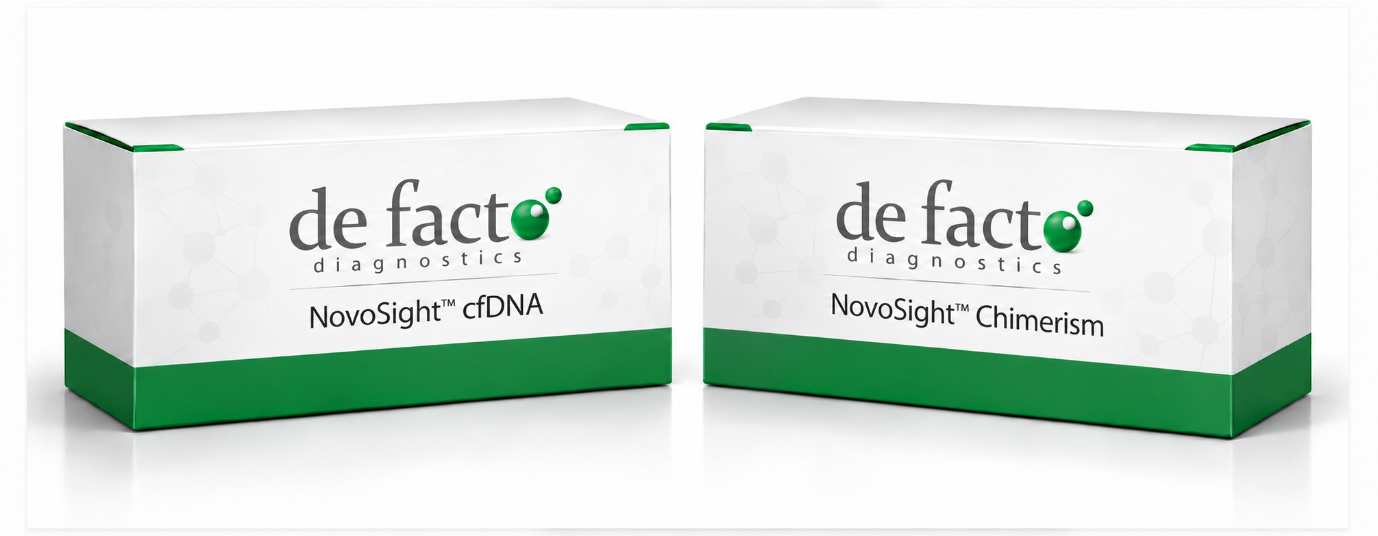 NovoSight cfDNA and Chimerism product boxes